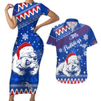 bulldogs-football-couples-matching-short-sleeve-bodycon-dress-and-hawaiian-shirt-christmas-vibe-2023