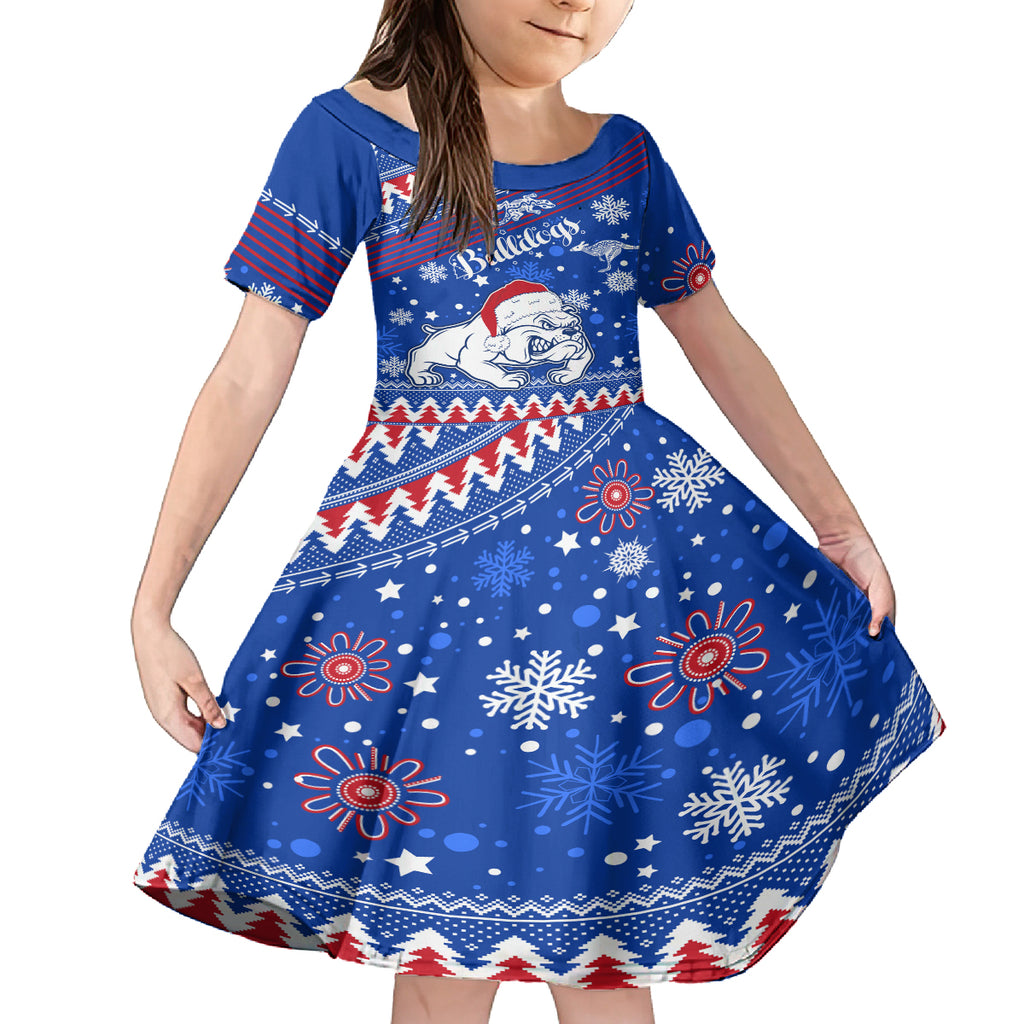 bulldogs-football-kid-short-sleeve-dress-christmas-vibe-2023