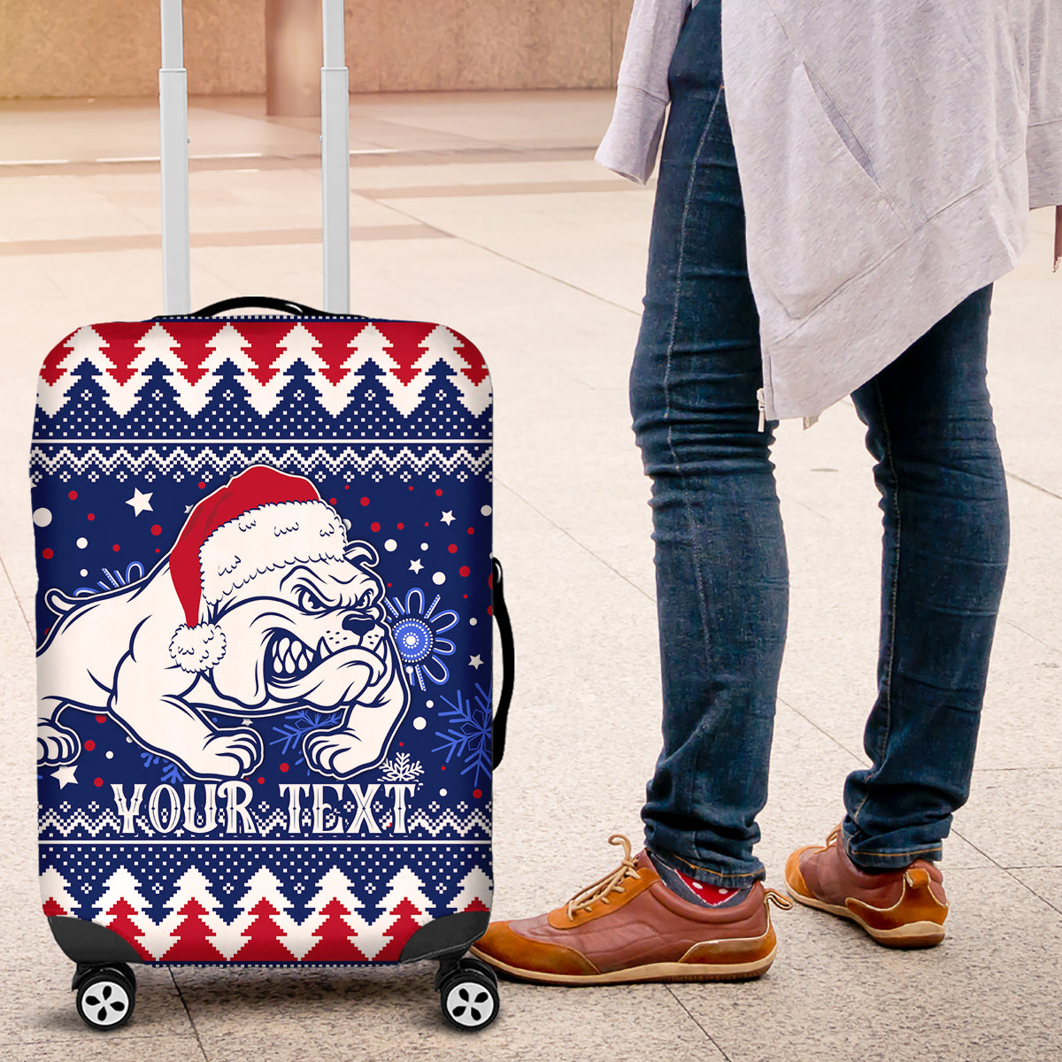 bulldogs-football-luggage-cover-christmas-vibe-2023
