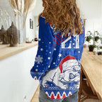 bulldogs-football-women-casual-shirt-christmas-vibe-2023