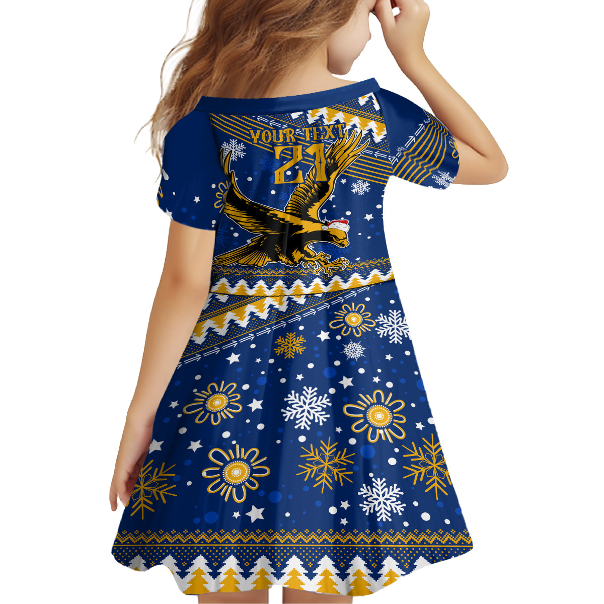 custom-eagles-football-kid-short-sleeve-dress-christmas-vibe-2023