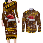 hawks-football-couples-matching-long-sleeve-bodycon-dress-and-long-sleeve-button-shirt-spectemur-agendo-christmas-vibe-2023