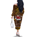 hawks-football-family-matching-off-shoulder-long-sleeve-dress-and-hawaiian-shirt-spectemur-agendo-christmas-vibe-2023