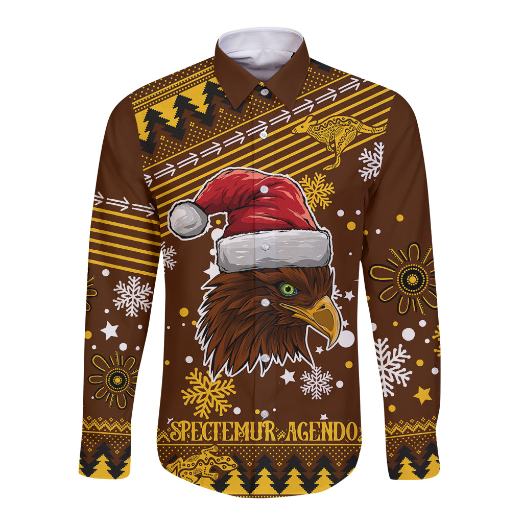 hawks-football-long-sleeve-button-shirt-spectemur-agendo-christmas-vibe-2023