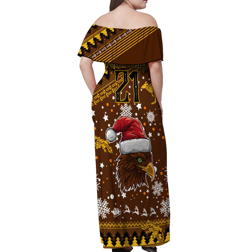 hawks-football-off-shoulder-maxi-dress-spectemur-agendo-christmas-vibe-2023