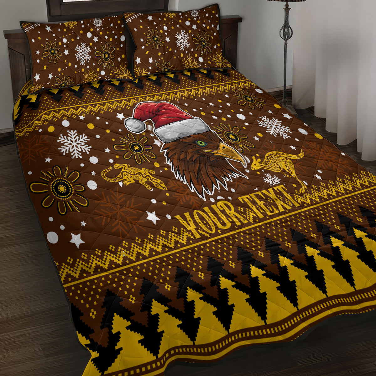 hawks-football-quilt-bed-set-spectemur-agendo-christmas-vibe-2023
