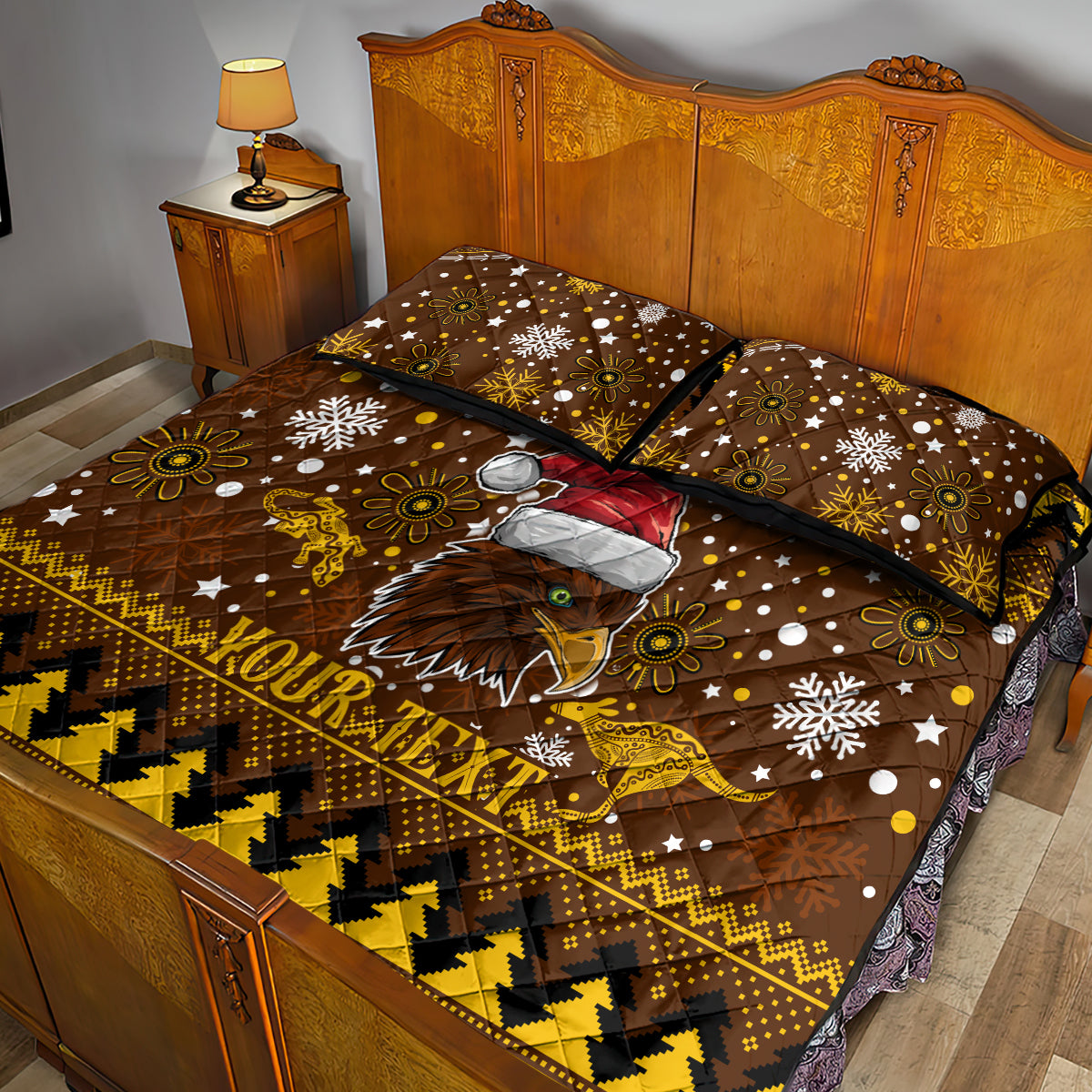 hawks-football-quilt-bed-set-spectemur-agendo-christmas-vibe-2023