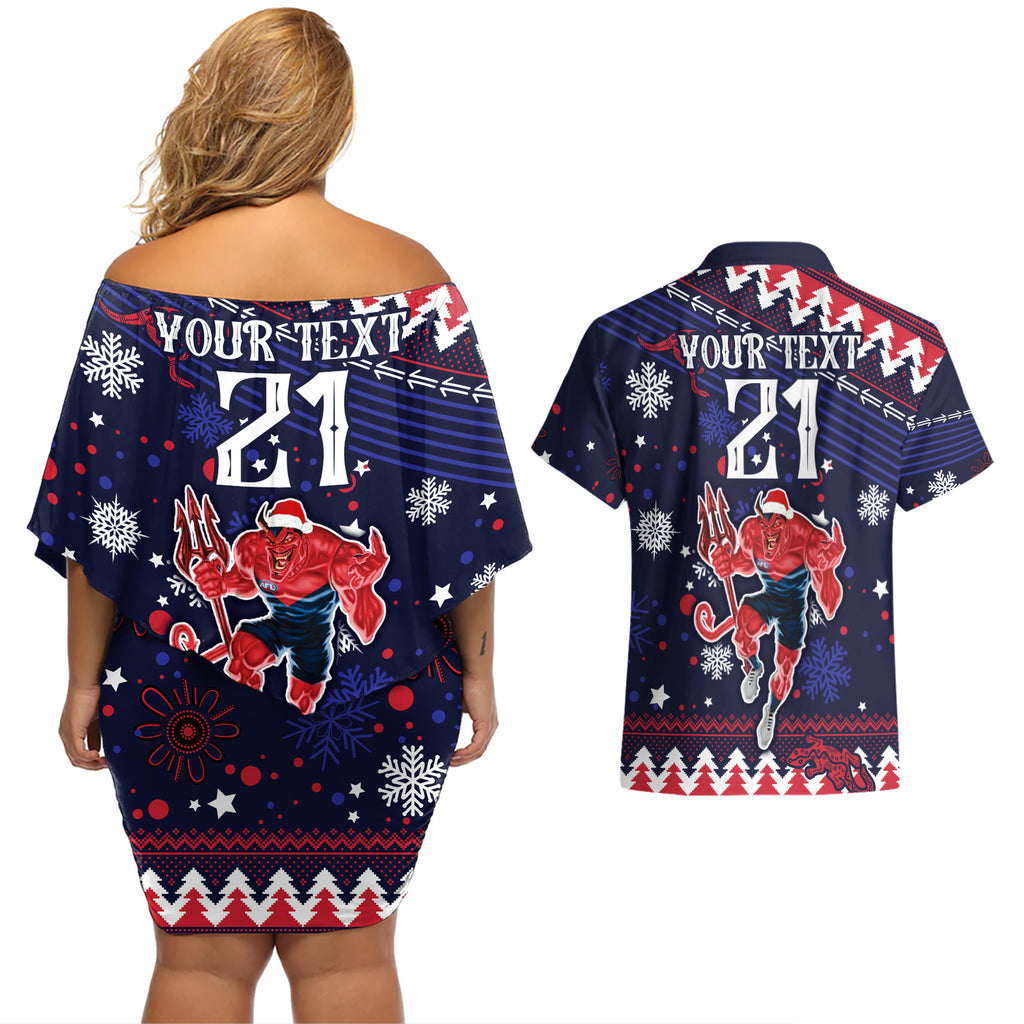 custom-melbourne-demons-football-couples-matching-off-shoulder-short-dress-and-hawaiian-shirt-narrm-christmas-vibe-2023
