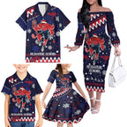 custom-melbourne-demons-football-family-matching-off-shoulder-long-sleeve-dress-and-hawaiian-shirt-narrm-christmas-vibe-2023