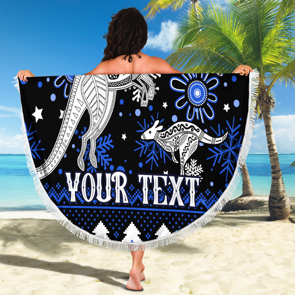custom-north-kangaroos-football-beach-blanket-roos-christmas-vibe-2023