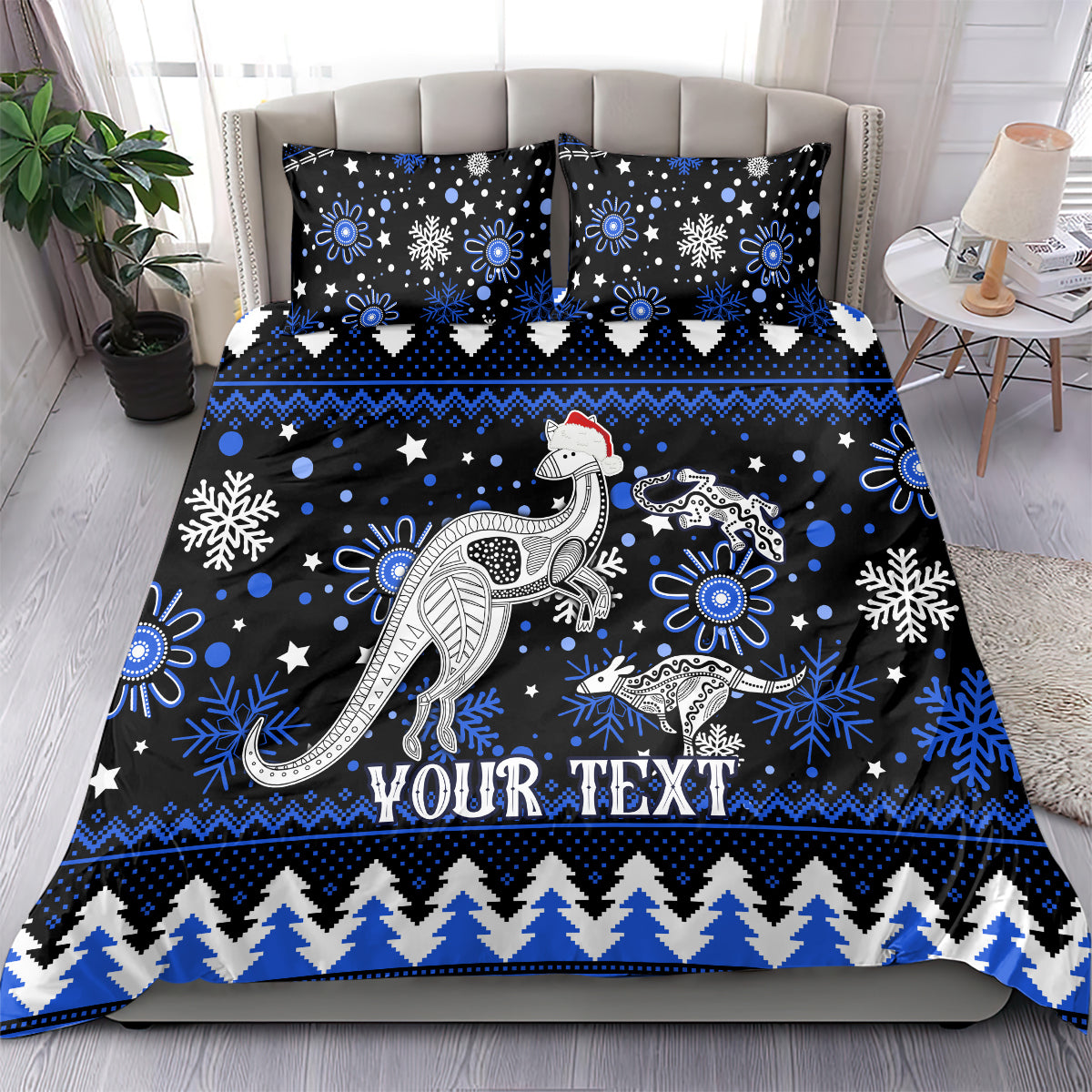 custom-north-kangaroos-football-bedding-set-roos-christmas-vibe-2023