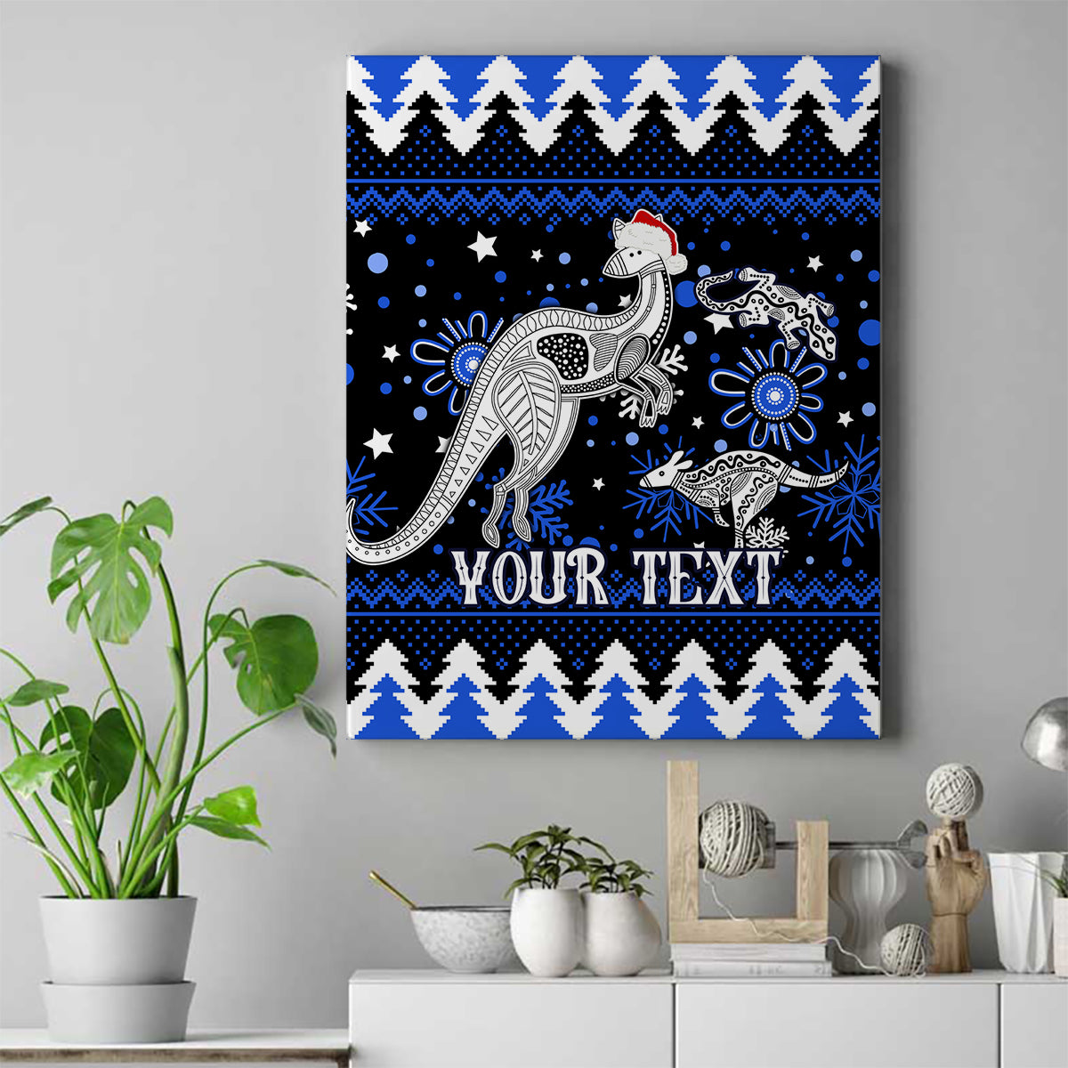 custom-north-kangaroos-football-canvas-wall-art-roos-christmas-vibe-2023