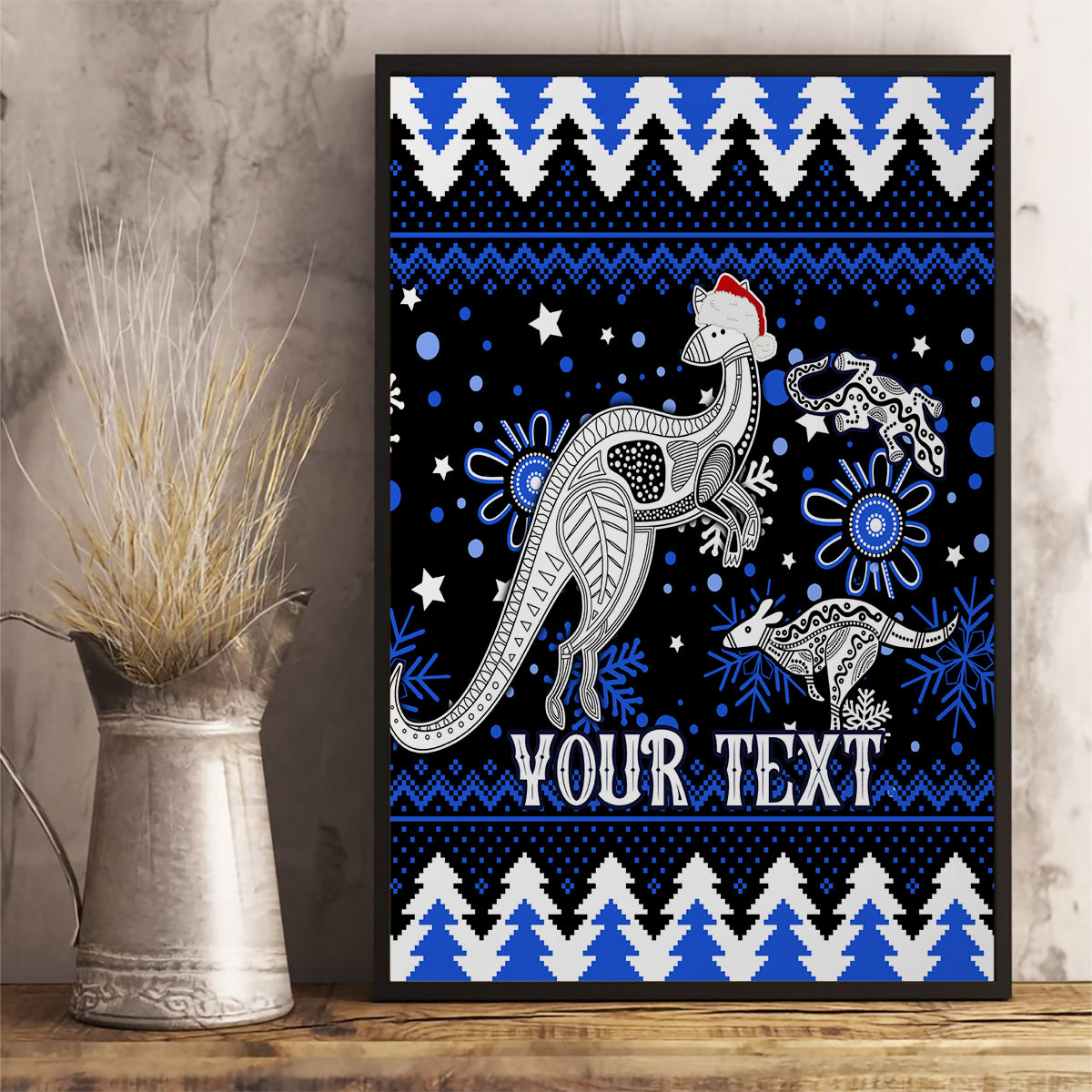 custom-north-kangaroos-football-canvas-wall-art-roos-christmas-vibe-2023