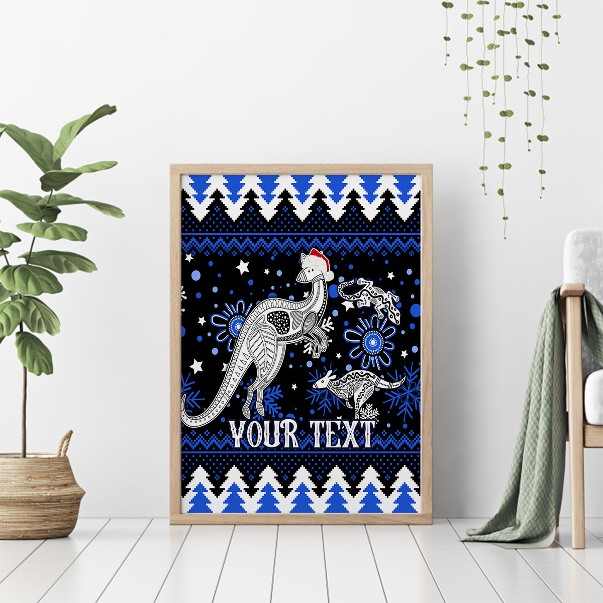 custom-north-kangaroos-football-canvas-wall-art-roos-christmas-vibe-2023