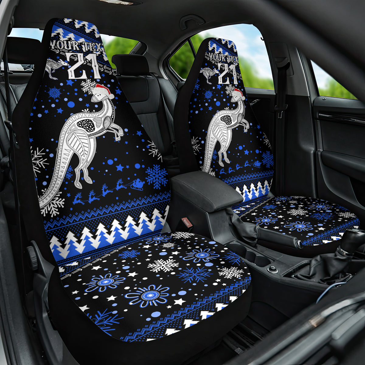 custom-north-kangaroos-football-car-seat-cover-roos-christmas-vibe-2023