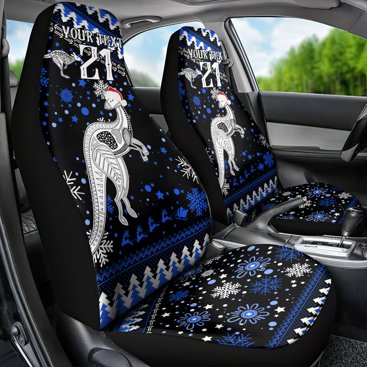 custom-north-kangaroos-football-car-seat-cover-roos-christmas-vibe-2023