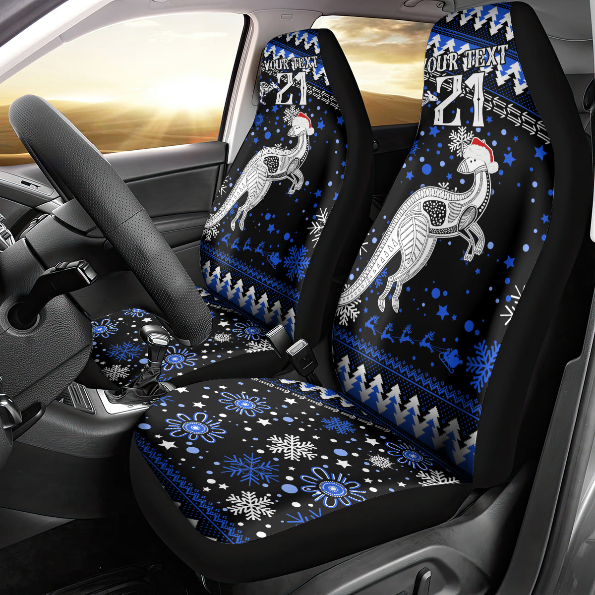 custom-north-kangaroos-football-car-seat-cover-roos-christmas-vibe-2023
