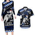 custom-north-kangaroos-football-couples-matching-long-sleeve-bodycon-dress-and-hawaiian-shirt-roos-christmas-vibe-2023