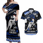 custom-north-kangaroos-football-couples-matching-off-shoulder-maxi-dress-and-hawaiian-shirt-roos-christmas-vibe-2023