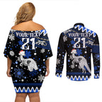 custom-north-kangaroos-football-couples-matching-off-shoulder-short-dress-and-long-sleeve-button-shirt-roos-christmas-vibe-2023