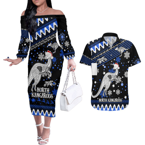 custom-north-kangaroos-football-couples-matching-off-the-shoulder-long-sleeve-dress-and-hawaiian-shirt-roos-christmas-vibe-2023