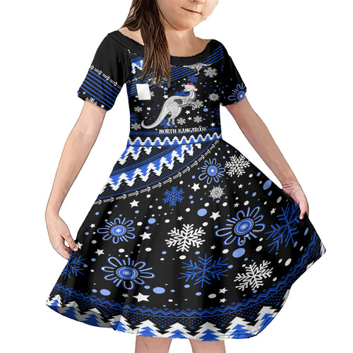 custom-north-kangaroos-football-family-matching-long-sleeve-bodycon-dress-and-hawaiian-shirt-roos-christmas-vibe-2023