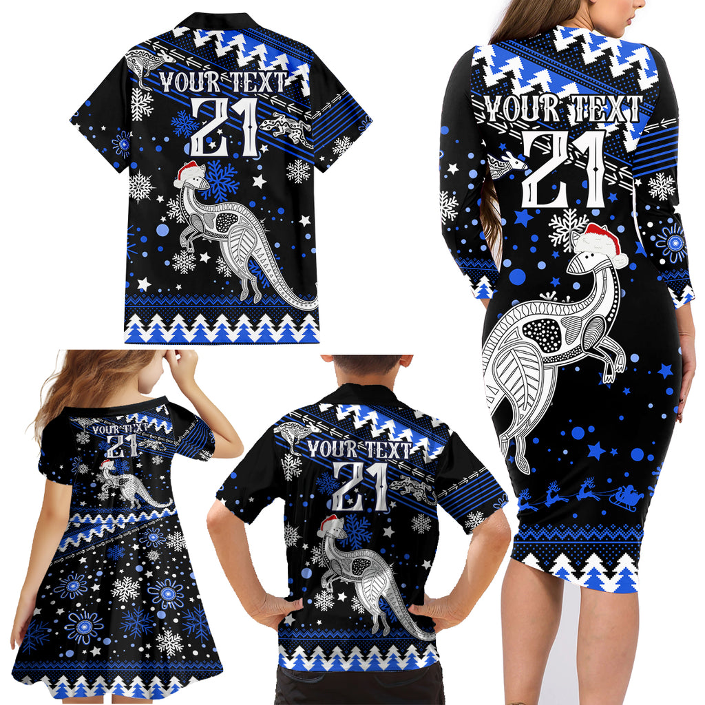 custom-north-kangaroos-football-family-matching-long-sleeve-bodycon-dress-and-hawaiian-shirt-roos-christmas-vibe-2023