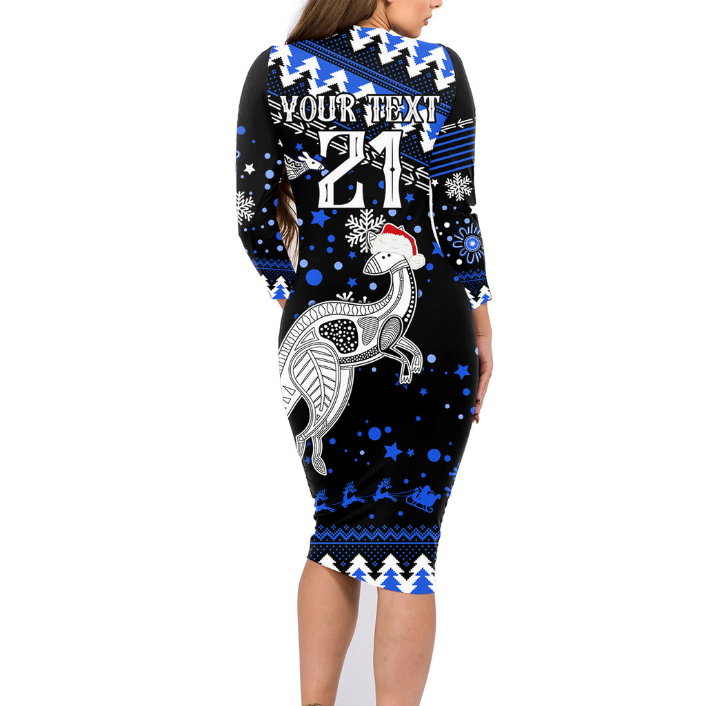 custom-north-kangaroos-football-family-matching-long-sleeve-bodycon-dress-and-hawaiian-shirt-roos-christmas-vibe-2023