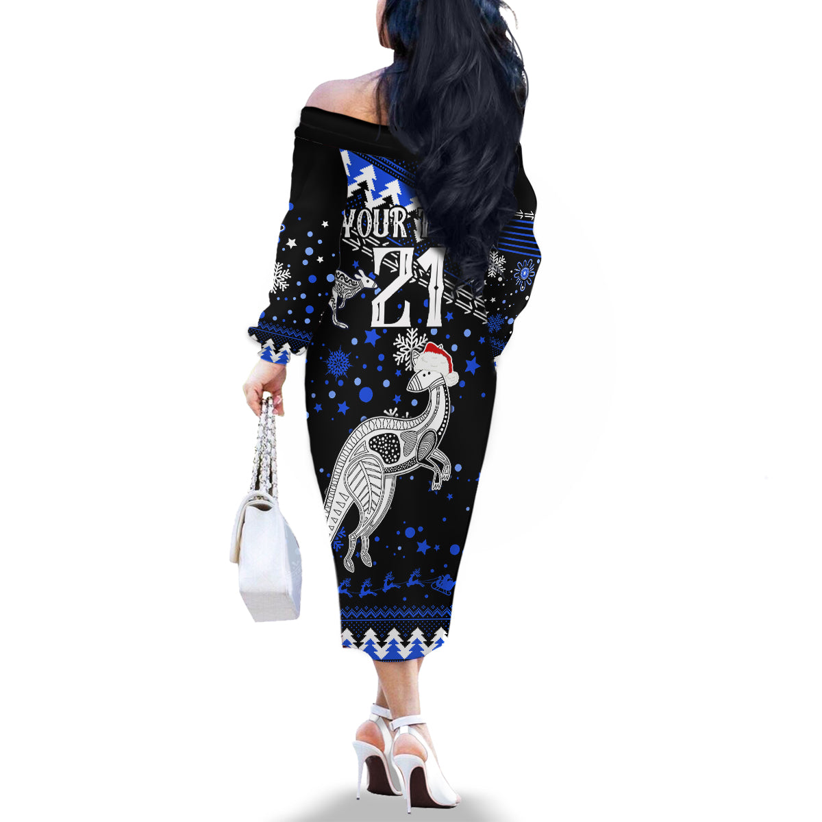 custom-north-kangaroos-football-family-matching-off-shoulder-long-sleeve-dress-and-hawaiian-shirt-roos-christmas-vibe-2023