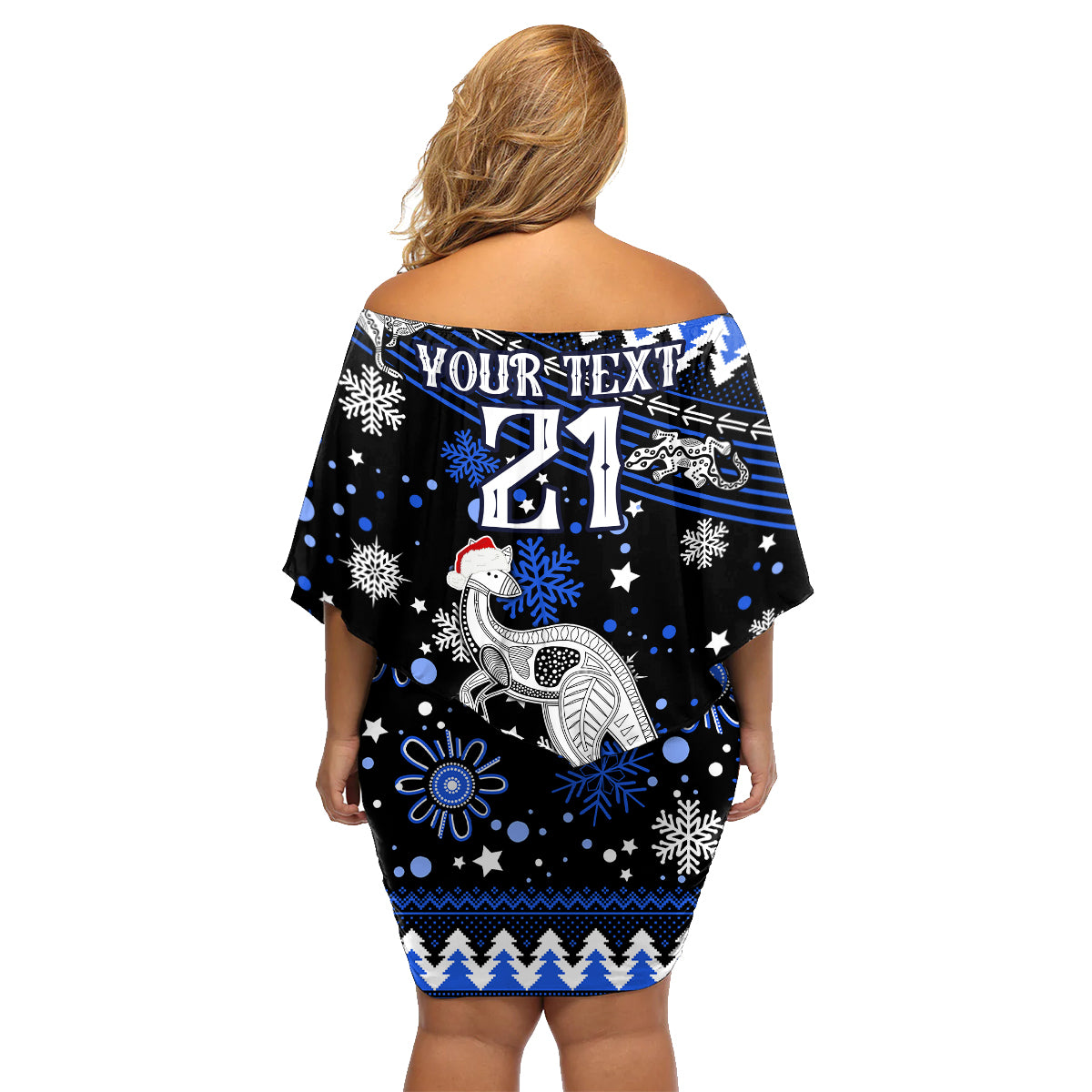 custom-north-kangaroos-football-family-matching-off-shoulder-short-dress-and-hawaiian-shirt-roos-christmas-vibe-2023