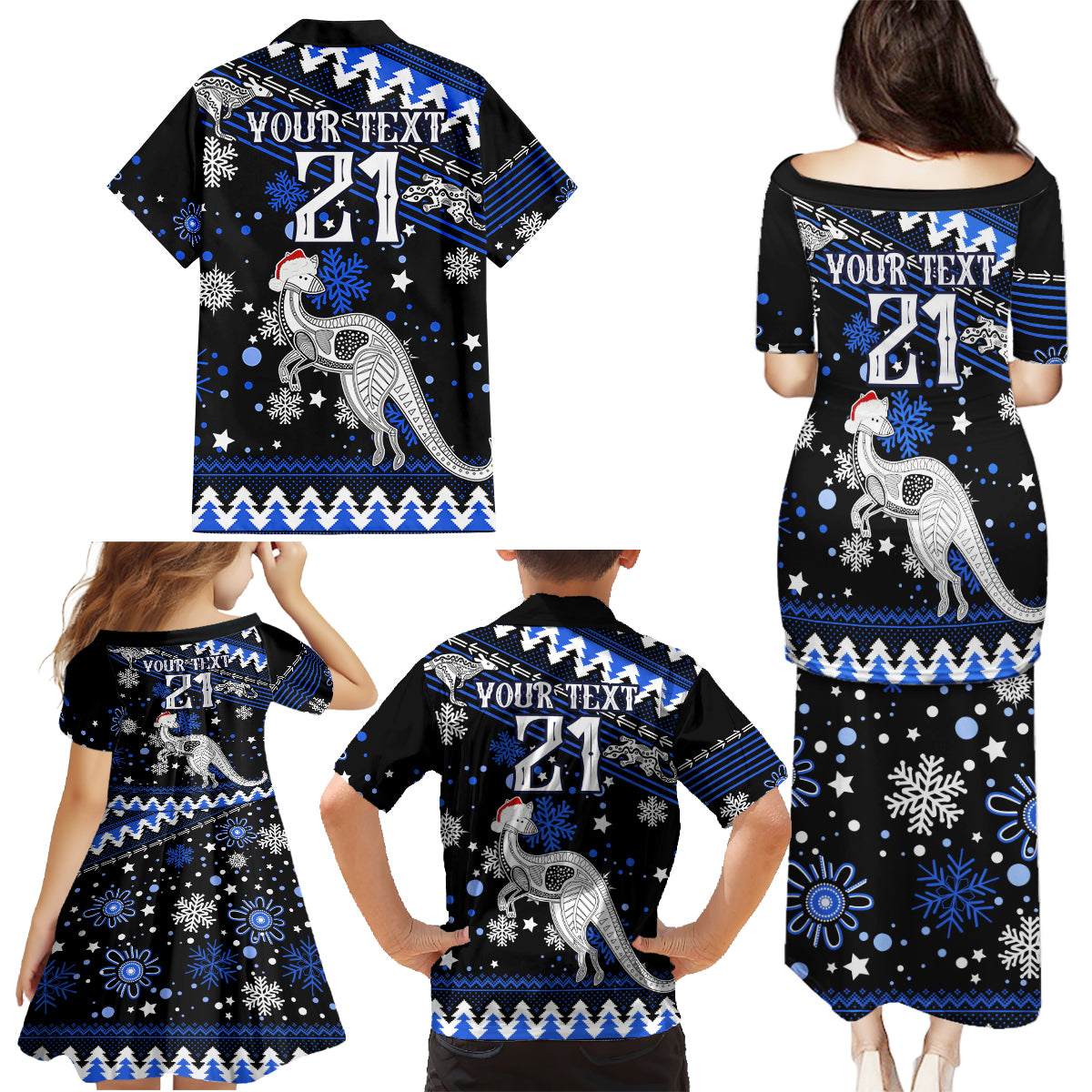 custom-north-kangaroos-football-family-matching-puletasi-dress-and-hawaiian-shirt-roos-christmas-vibe-2023