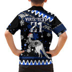 custom-north-kangaroos-football-family-matching-short-sleeve-bodycon-dress-and-hawaiian-shirt-roos-christmas-vibe-2023