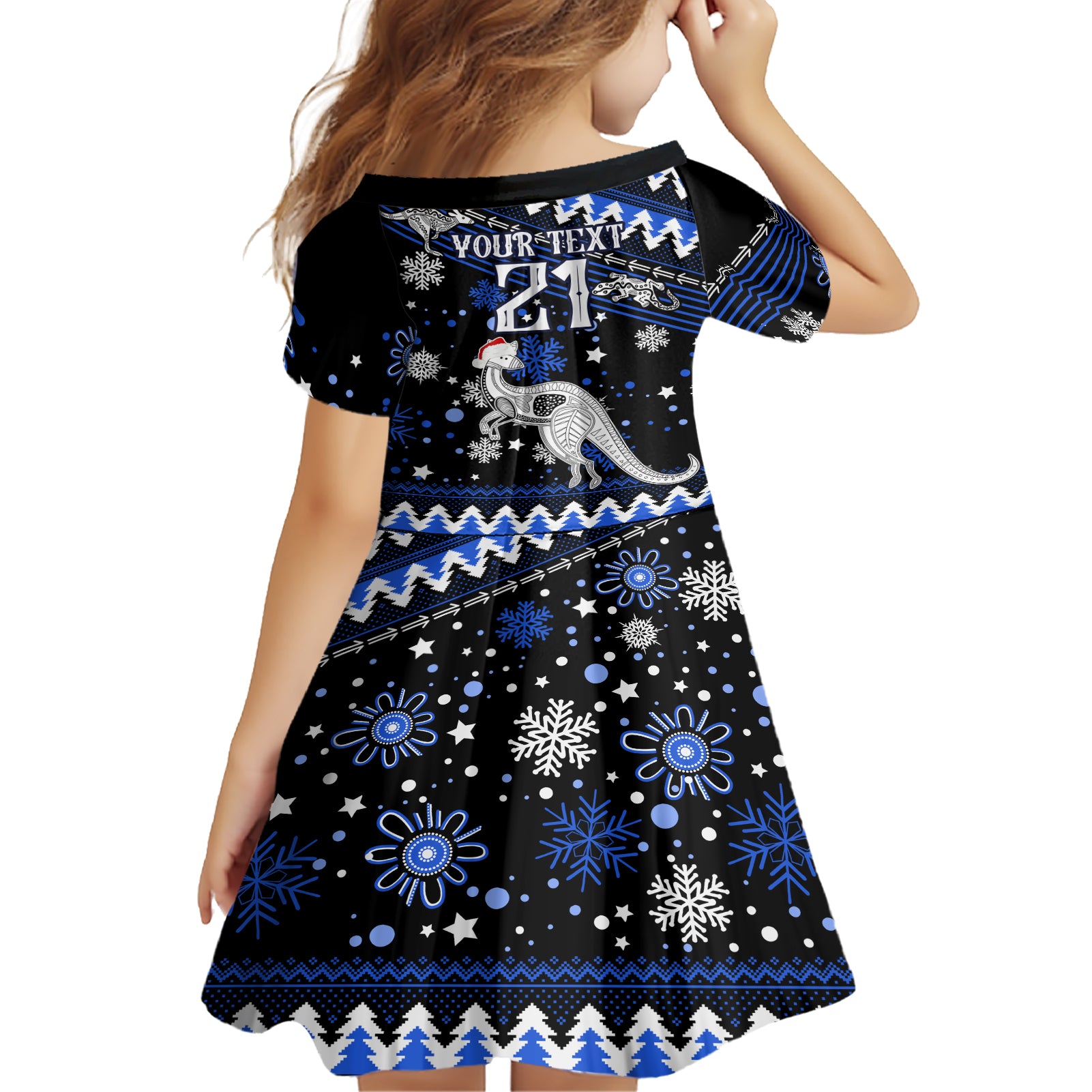 custom-north-kangaroos-football-family-matching-short-sleeve-bodycon-dress-and-hawaiian-shirt-roos-christmas-vibe-2023