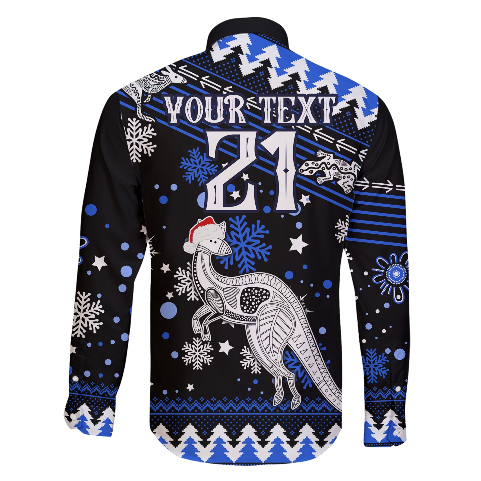 custom-north-kangaroos-football-family-matching-short-sleeve-bodycon-dress-and-hawaiian-shirt-roos-christmas-vibe-2023