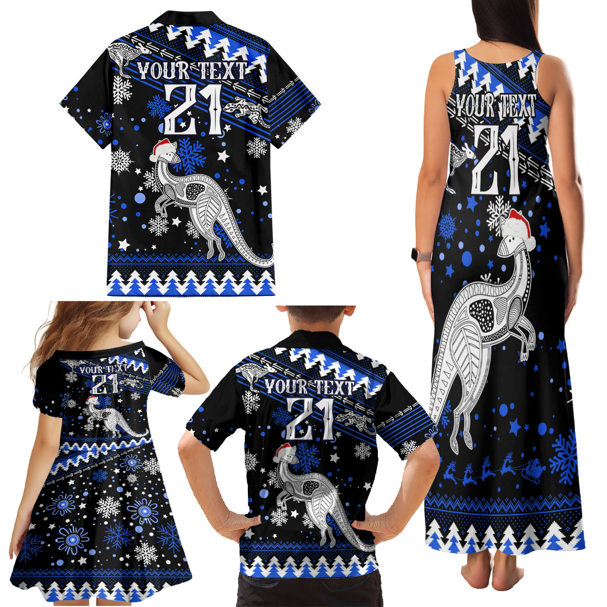 custom-north-kangaroos-football-family-matching-tank-maxi-dress-and-hawaiian-shirt-roos-christmas-vibe-2023