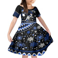 custom-north-kangaroos-football-kid-short-sleeve-dress-roos-christmas-vibe-2023