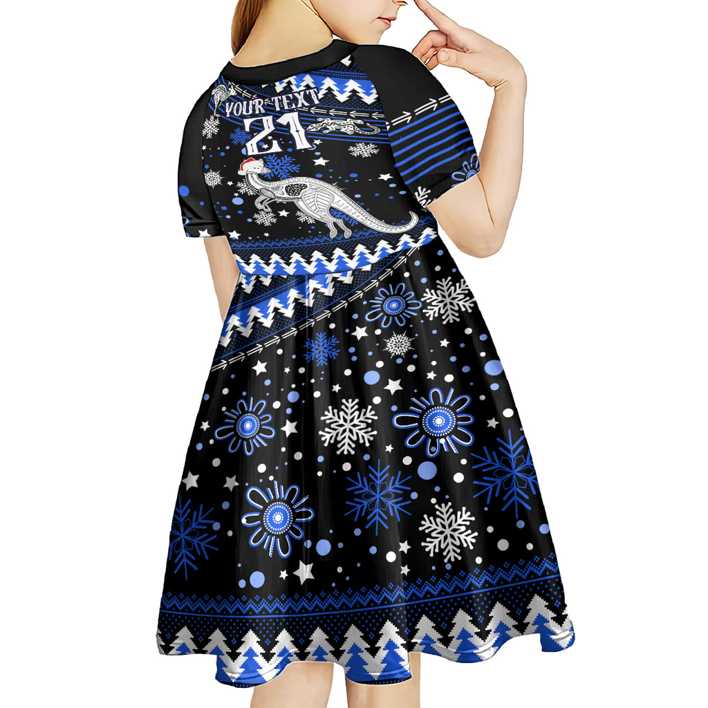 custom-north-kangaroos-football-kid-short-sleeve-dress-roos-christmas-vibe-2023