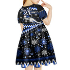 custom-north-kangaroos-football-kid-short-sleeve-dress-roos-christmas-vibe-2023