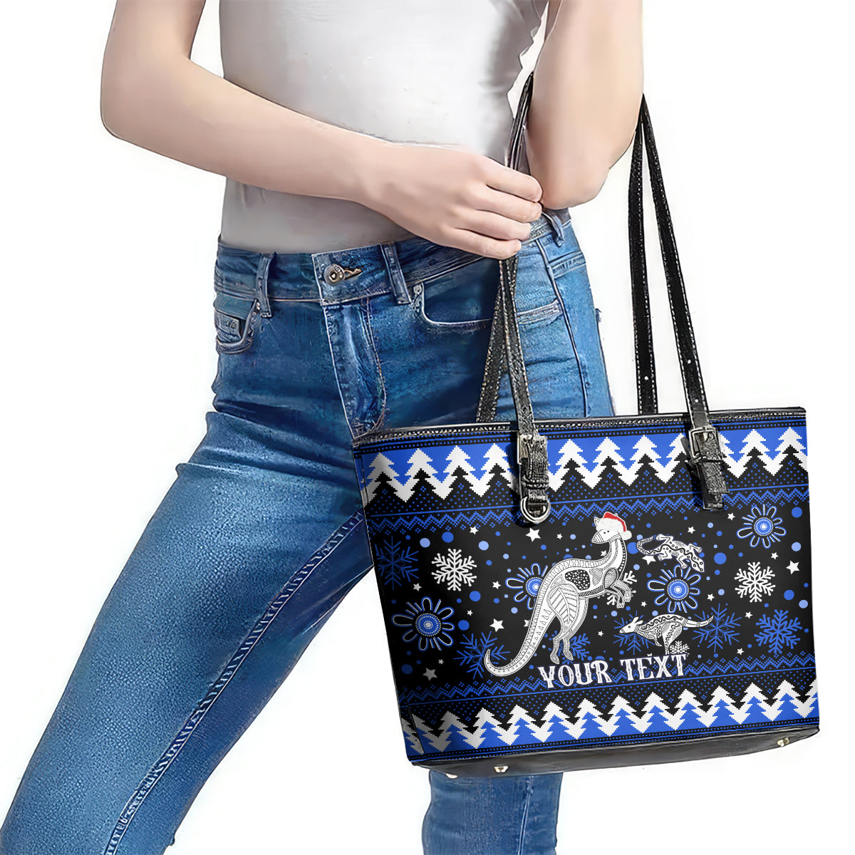 custom-north-kangaroos-football-leather-tote-bag-roos-christmas-vibe-2023