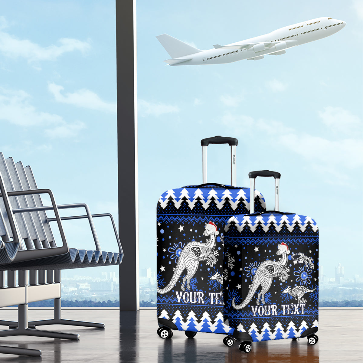 custom-north-kangaroos-football-luggage-cover-roos-christmas-vibe-2023