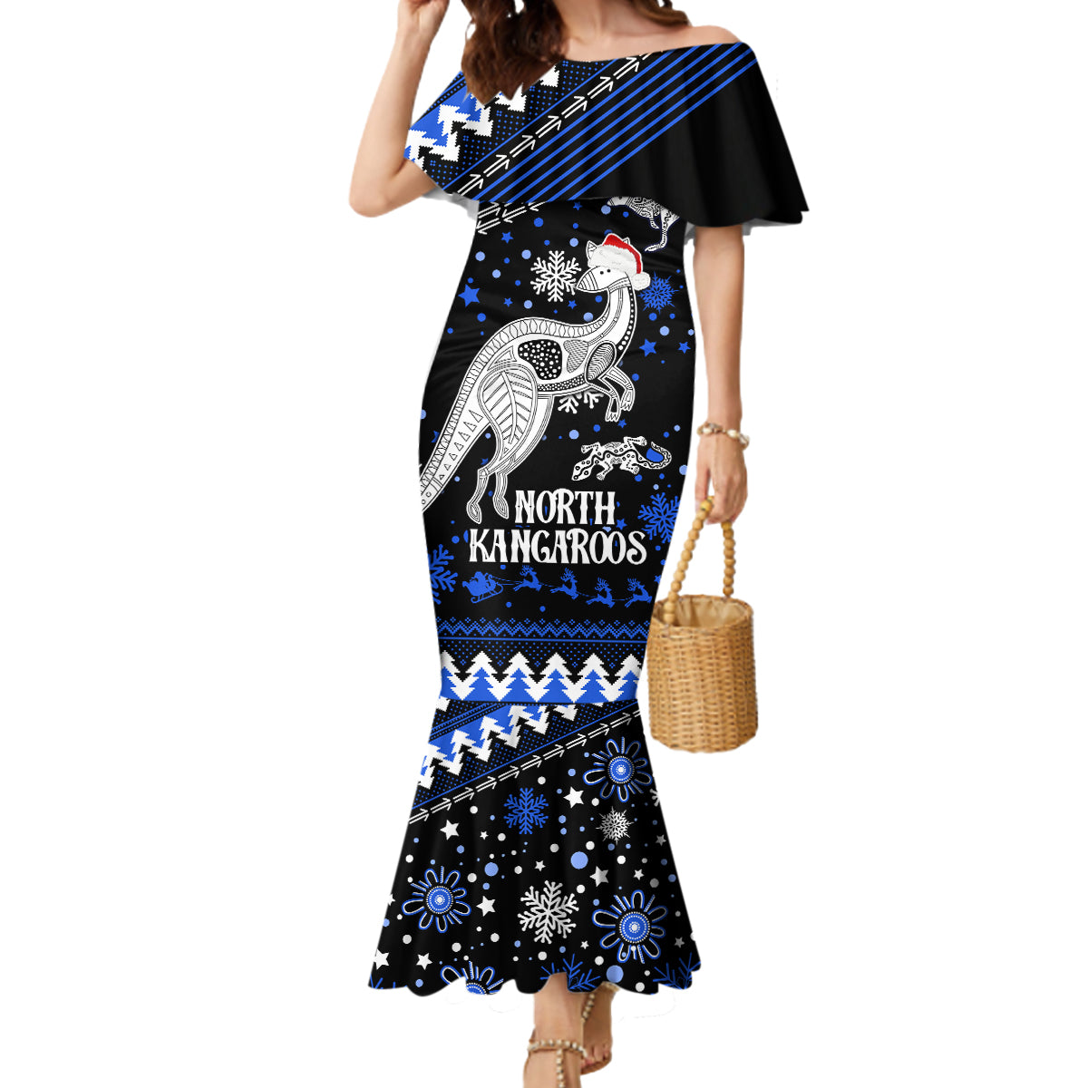 custom-north-kangaroos-football-mermaid-dress-roos-christmas-vibe-2023