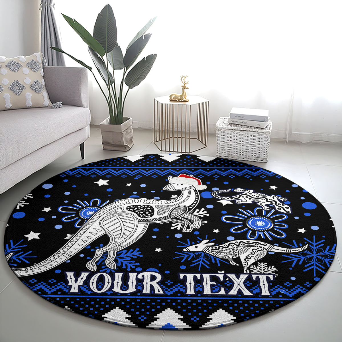 custom-north-kangaroos-football-round-carpet-roos-christmas-vibe-2023