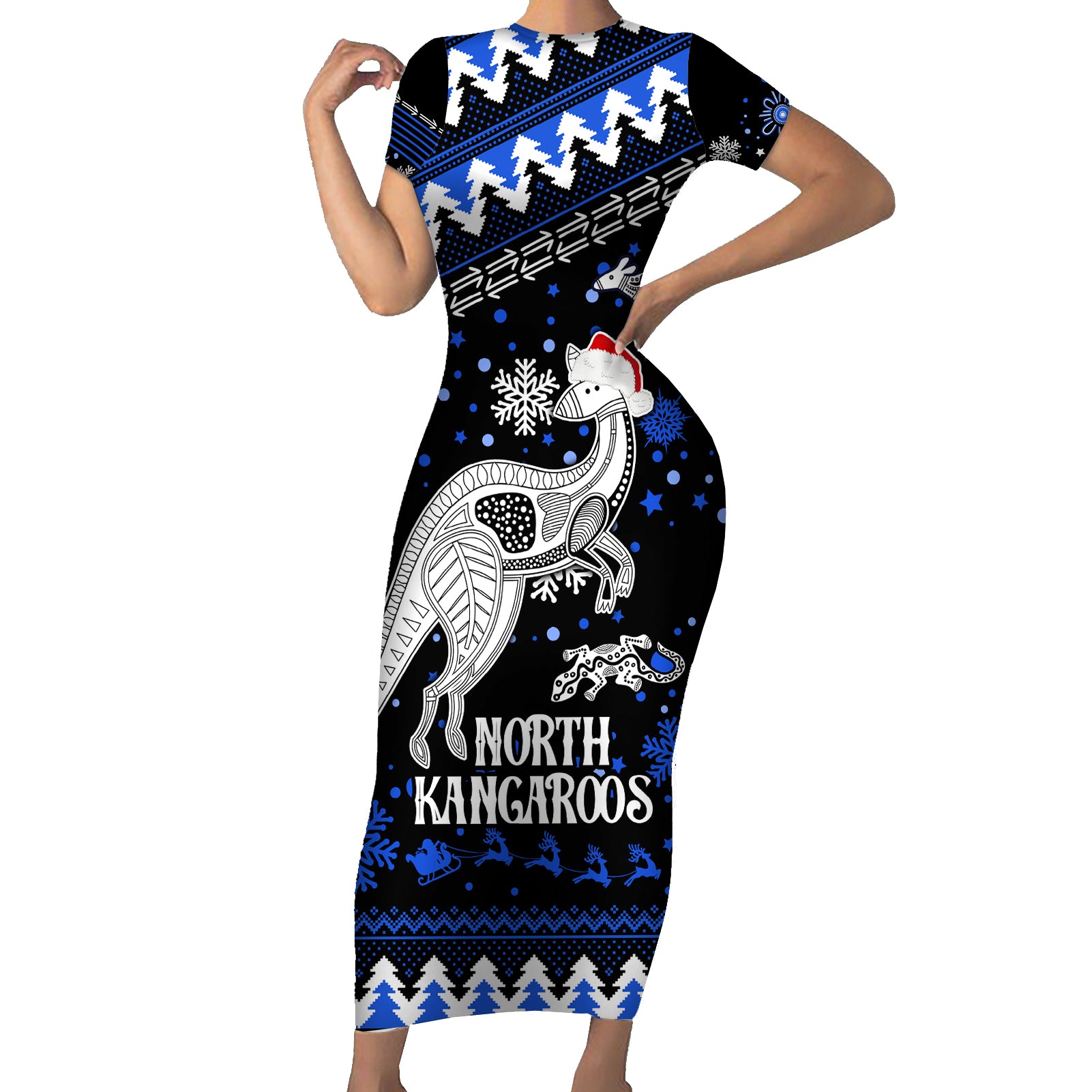 custom-north-kangaroos-football-short-sleeve-bodycon-dress-roos-christmas-vibe-2023