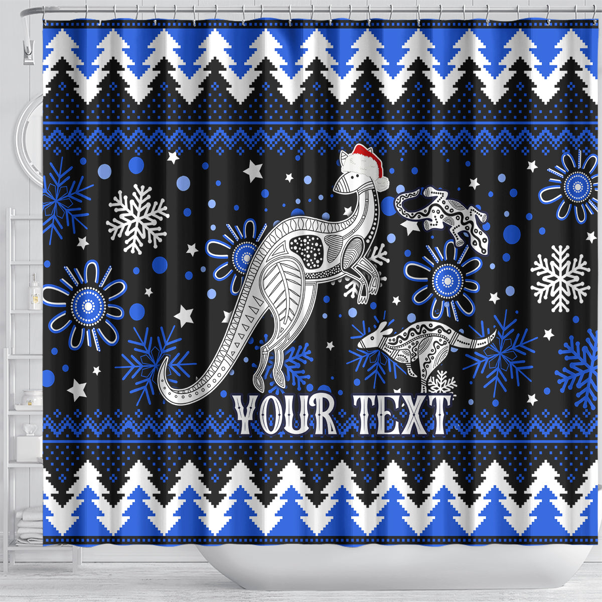 custom-north-kangaroos-football-shower-curtain-roos-christmas-vibe-2023