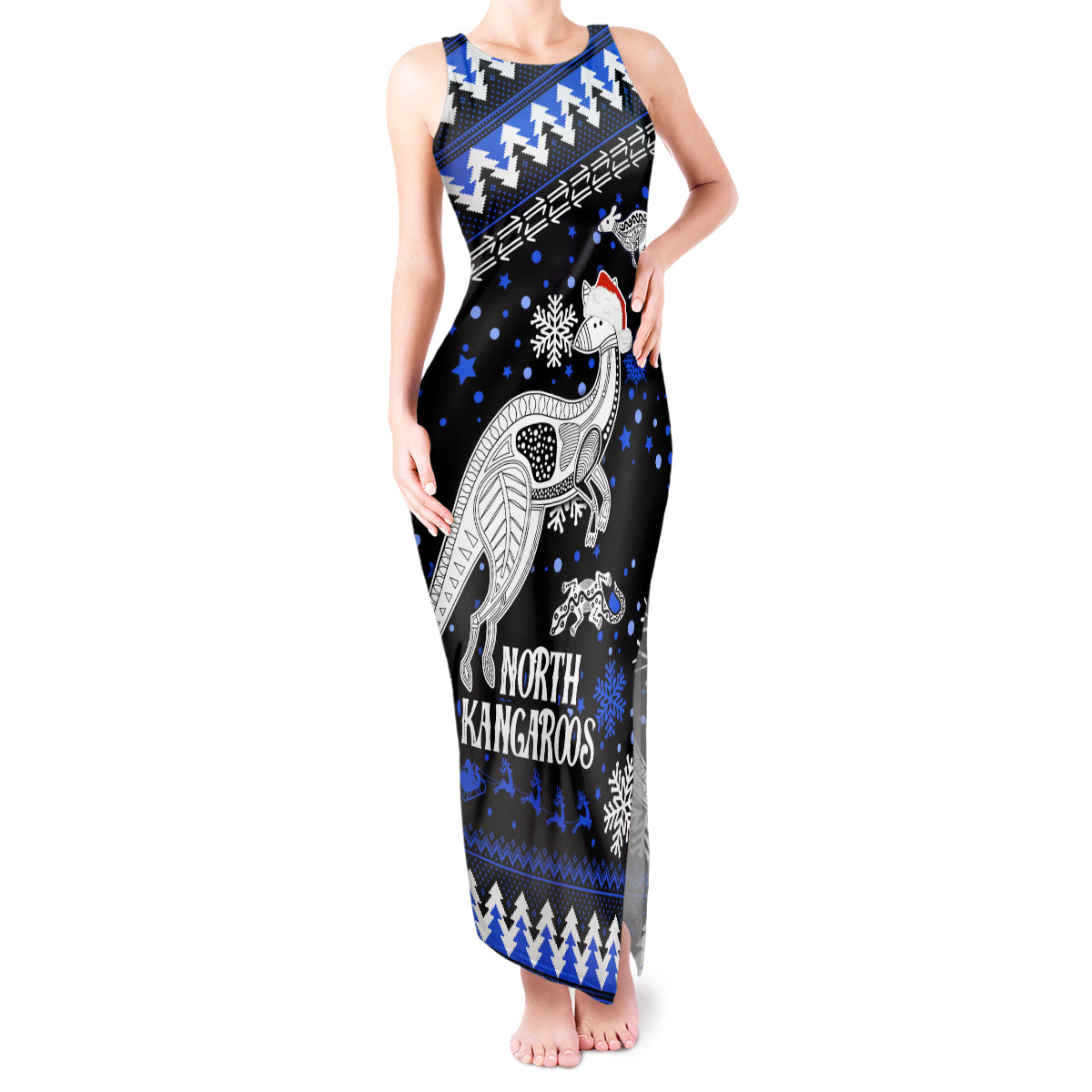 custom-north-kangaroos-football-tank-maxi-dress-roos-christmas-vibe-2023
