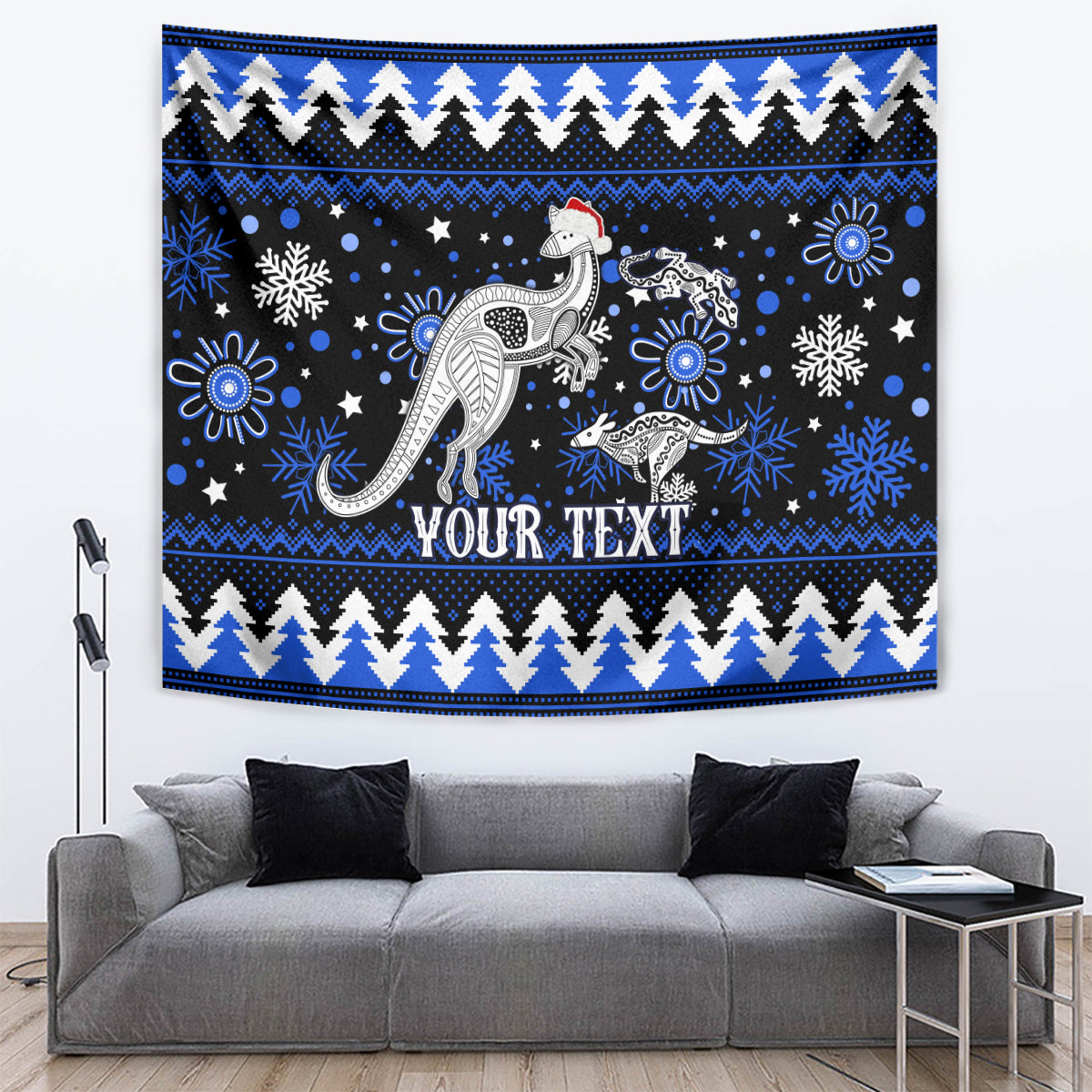 custom-north-kangaroos-football-tapestry-roos-christmas-vibe-2023