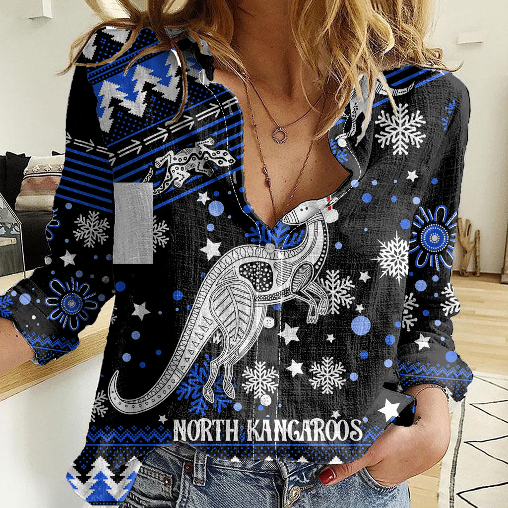 custom-north-kangaroos-football-women-casual-shirt-roos-christmas-vibe-2023