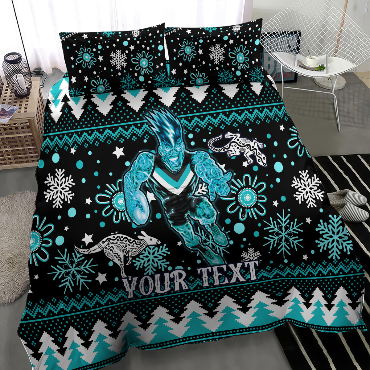 custom-port-adelaide-power-football-bedding-set-port-adelaide-power-football-christmas-vibe-2023