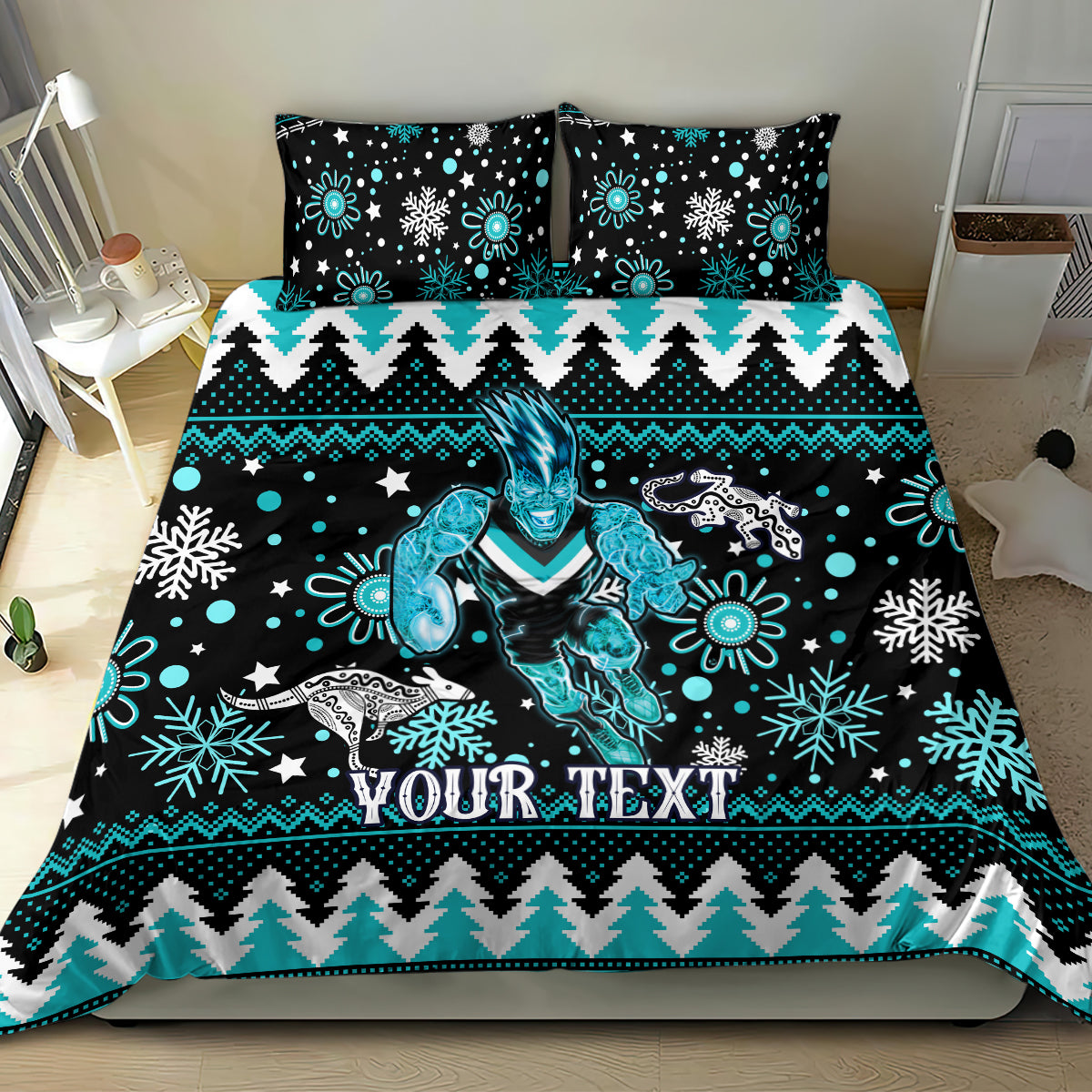 custom-port-adelaide-power-football-bedding-set-port-adelaide-power-football-christmas-vibe-2023