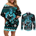 custom-port-adelaide-power-football-couples-matching-off-shoulder-short-dress-and-long-sleeve-button-shirt-port-adelaide-power-football-christmas-vibe-2023